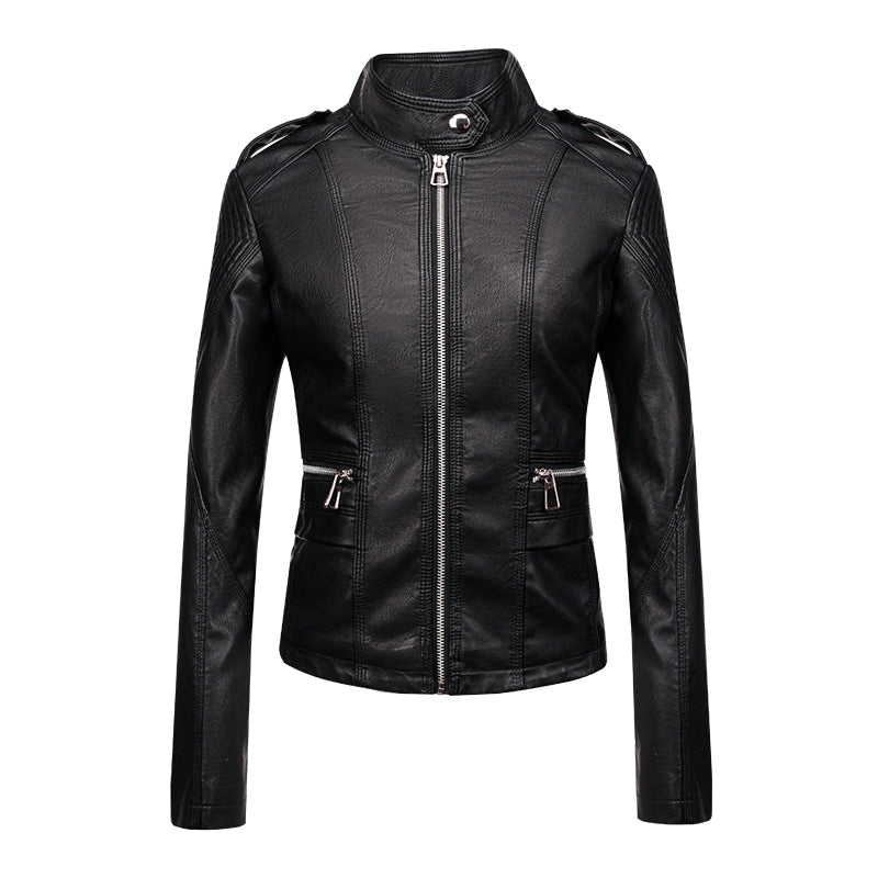 Slim Fit Urban Faux Leather Jacket for women, view 6