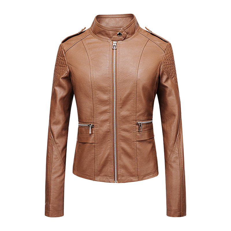 Slim Fit Urban Faux Leather Jacket for women