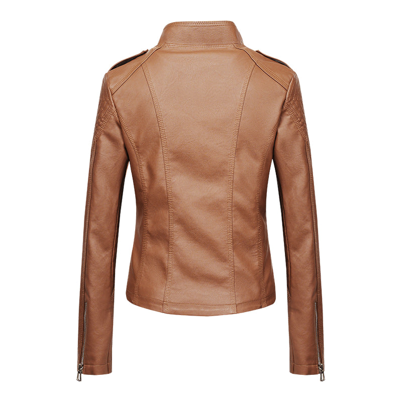 Slim Fit Urban Faux Leather Jacket for women, view 3