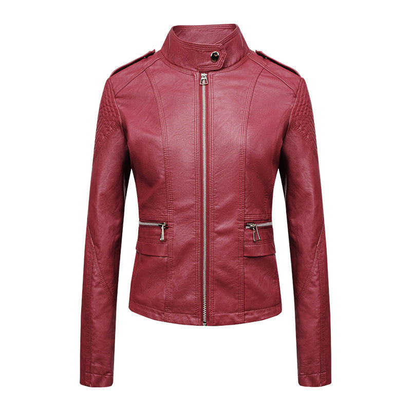 Slim Fit Urban Faux Leather Jacket for women, view 7