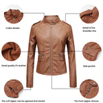 Slim Fit Urban Faux Leather Jacket for women, view 2