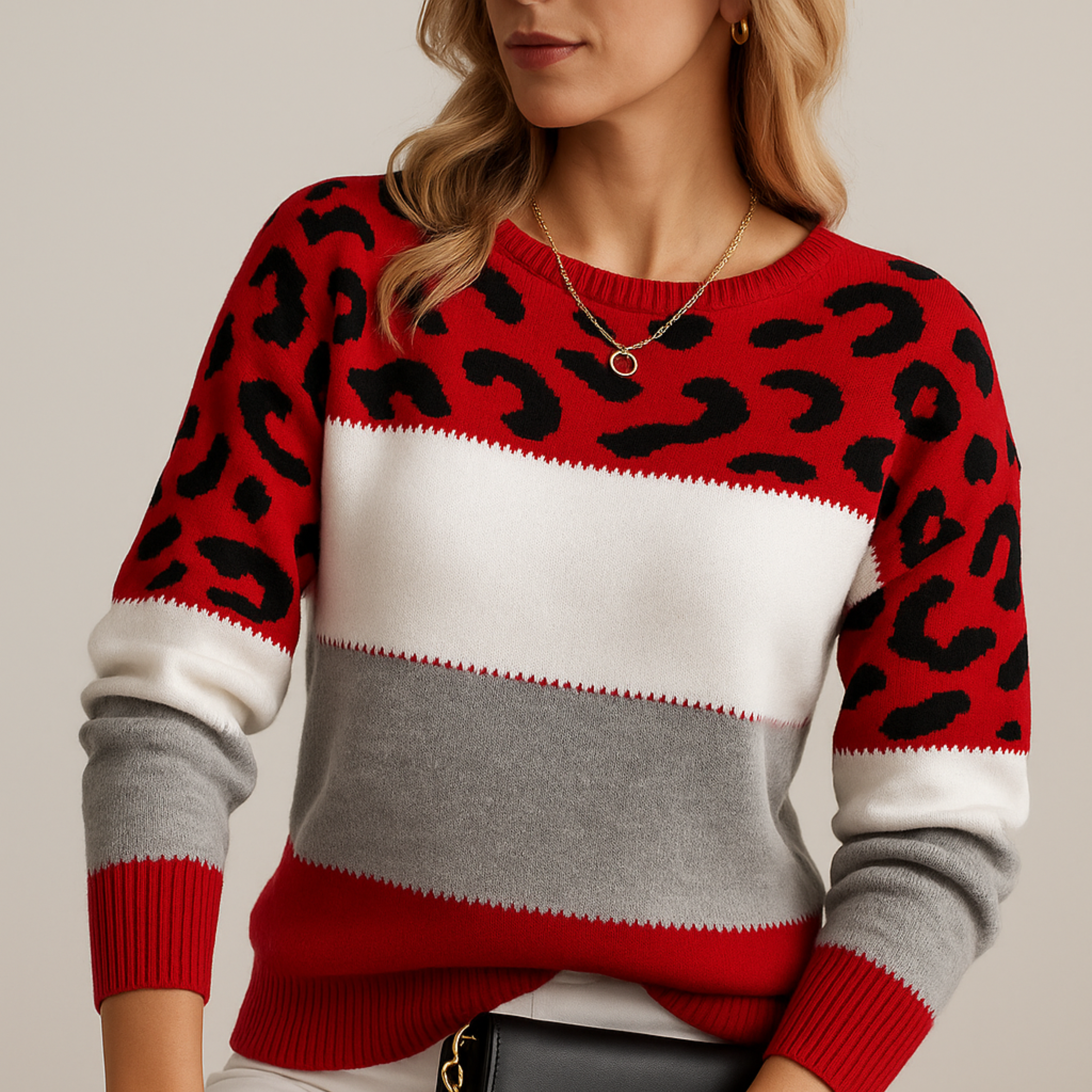 Emmeline soft animal-print jumper