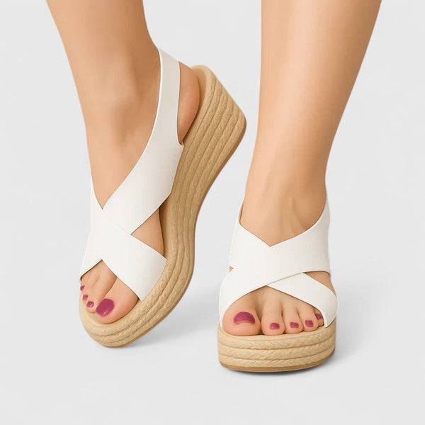 Bellany - Crossed Wedge Sandals