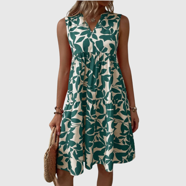 TASHA | MIDI FLUID DRESS WITH A FLARED SKIRT