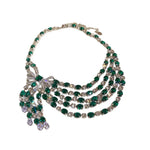 Vintage Bow & Crystal Pendant Necklace