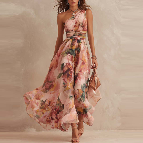 Lucinda asymmetric floral dress