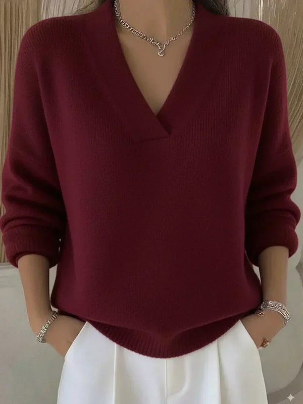 Yasmin relaxed v-neck jumper