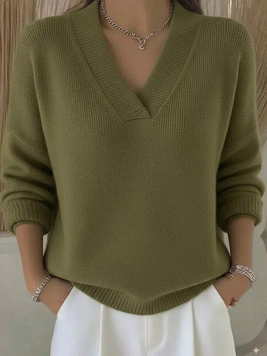 Yasmin relaxed v-neck jumper