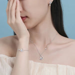 Sterling Silver Cat & Moon Necklace