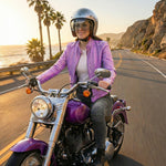 Cropped Faux Leather Moto Jacket for women, view 3