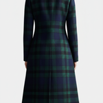 Alexandra tailored check midi coat