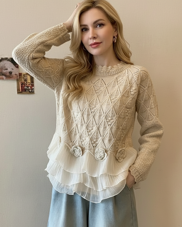 Constance delicate floral-detail pullover