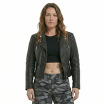 Oversized Collar Faux Leather Jacket for women, view 2