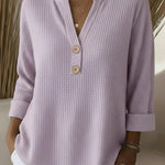Yvonne women's textured henley button top