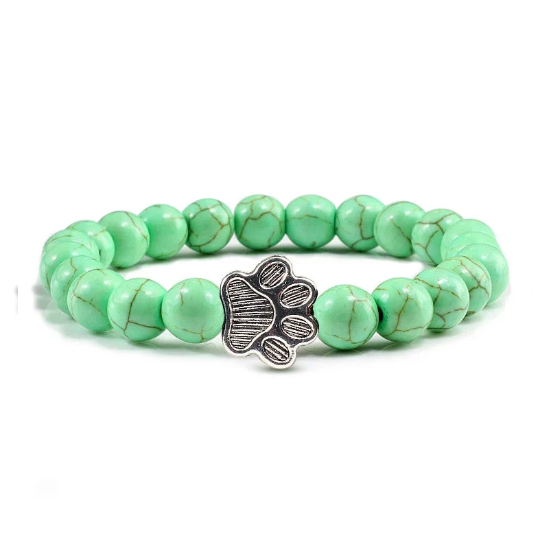 Beaded Paw Bracelet — Natural Stone Design