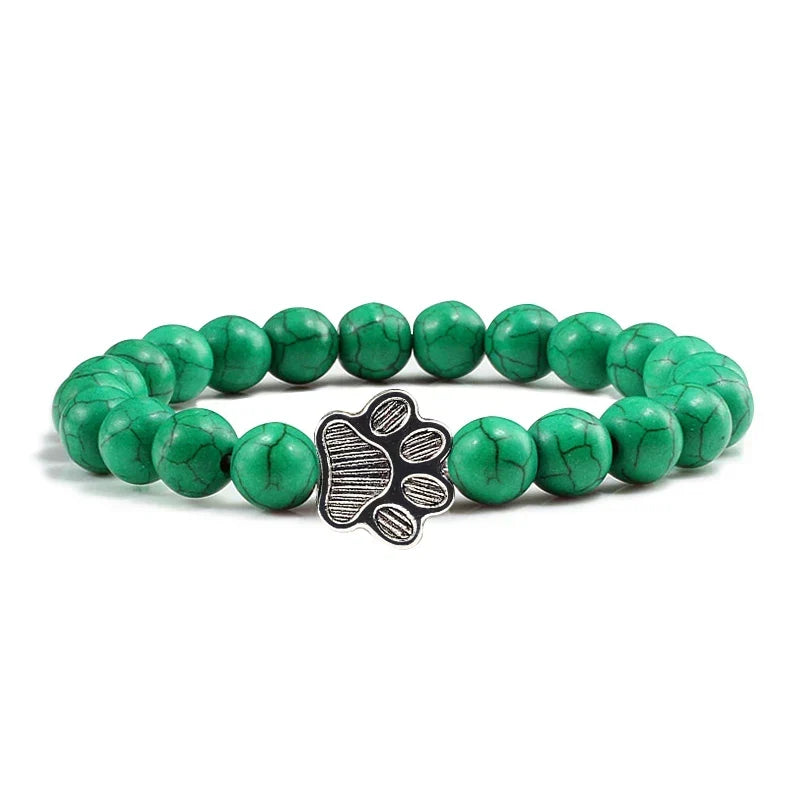 Beaded Paw Bracelet — Natural Stone Design