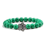 Beaded Paw Bracelet – Natural Stone Design