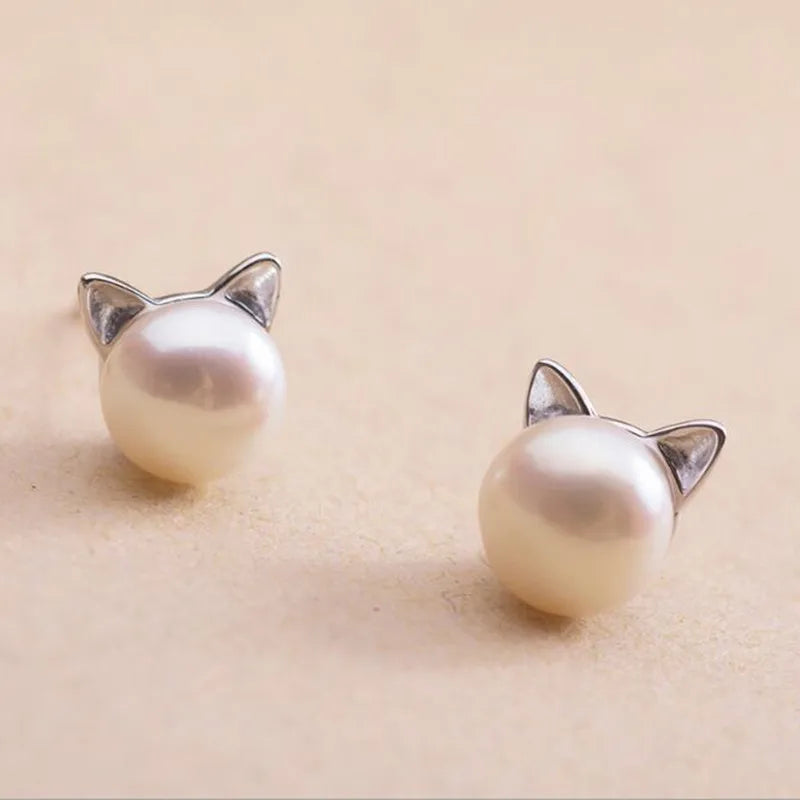 Pearl Cat Necklace with Bonus Earrings + Ring