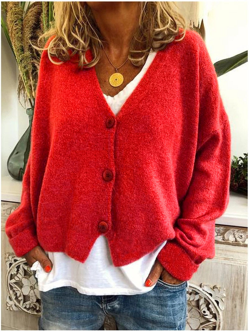 V Neck Button Up Knit Cardigan for women, view 19
