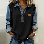 Nicola denim-collar pullover