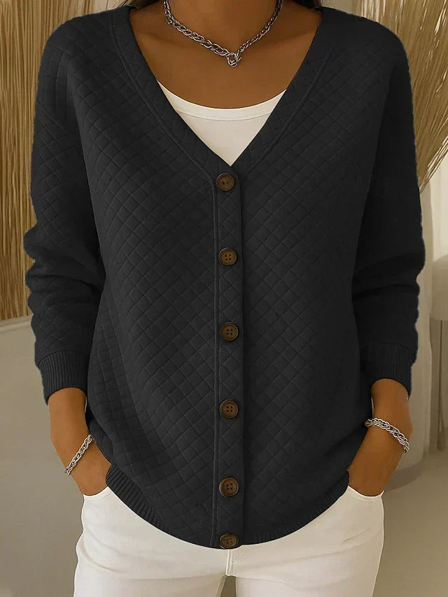 Arabella quilted-effect button jacket