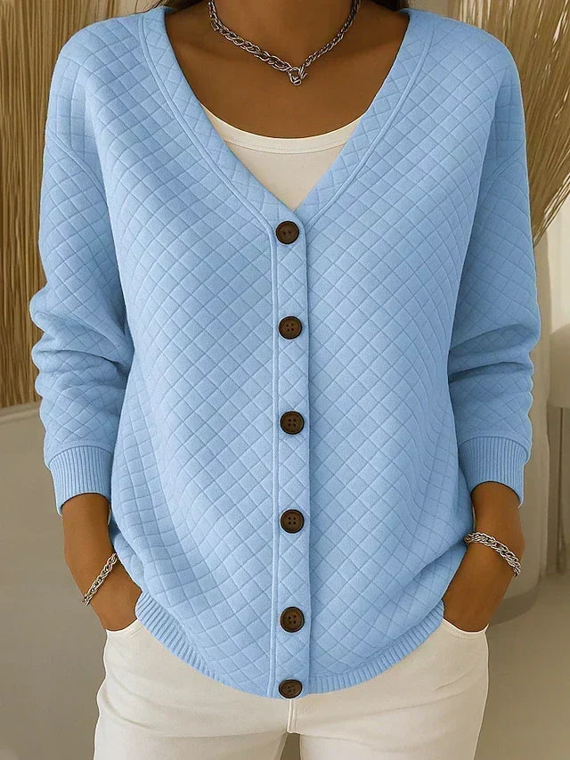 Arabella quilted-effect button jacket