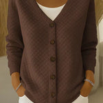 Arabella quilted-effect button jacket