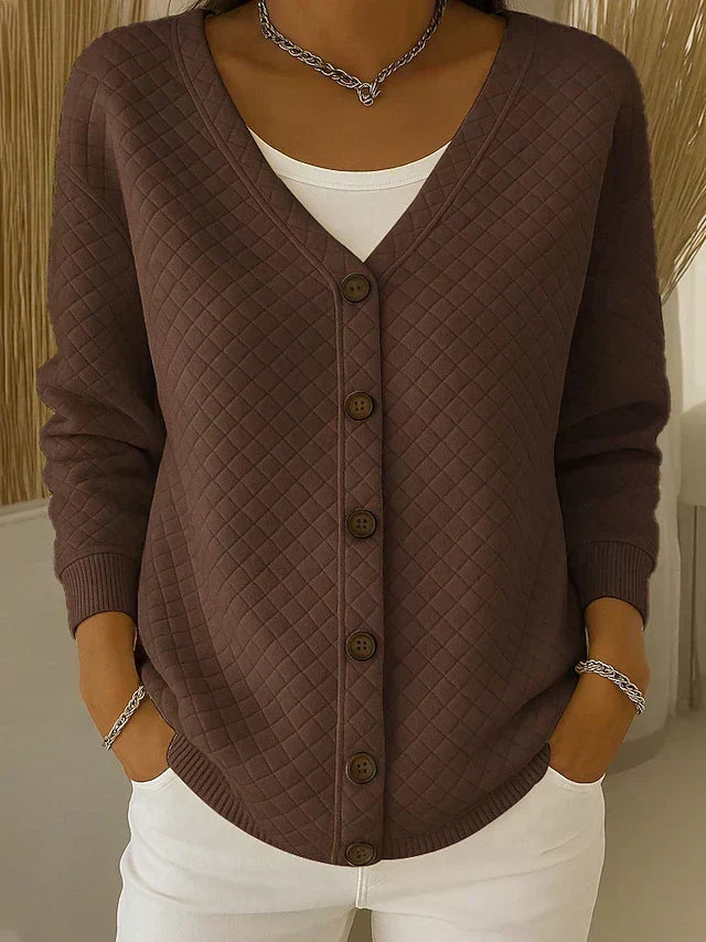 Arabella quilted-effect button jacket