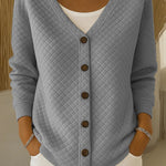 Arabella quilted-effect button jacket