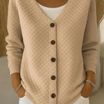 Arabella quilted-effect button jacket