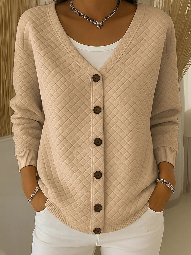 Arabella quilted-effect button jacket