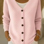 Arabella quilted-effect button jacket