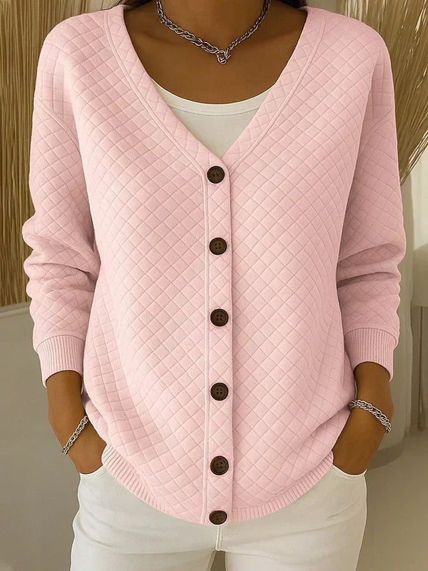 Arabella quilted-effect button jacket