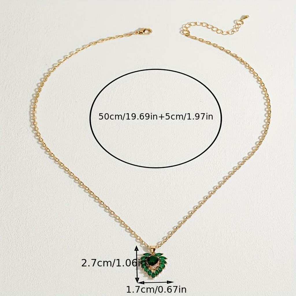 Matylda Emerald Heart Necklace