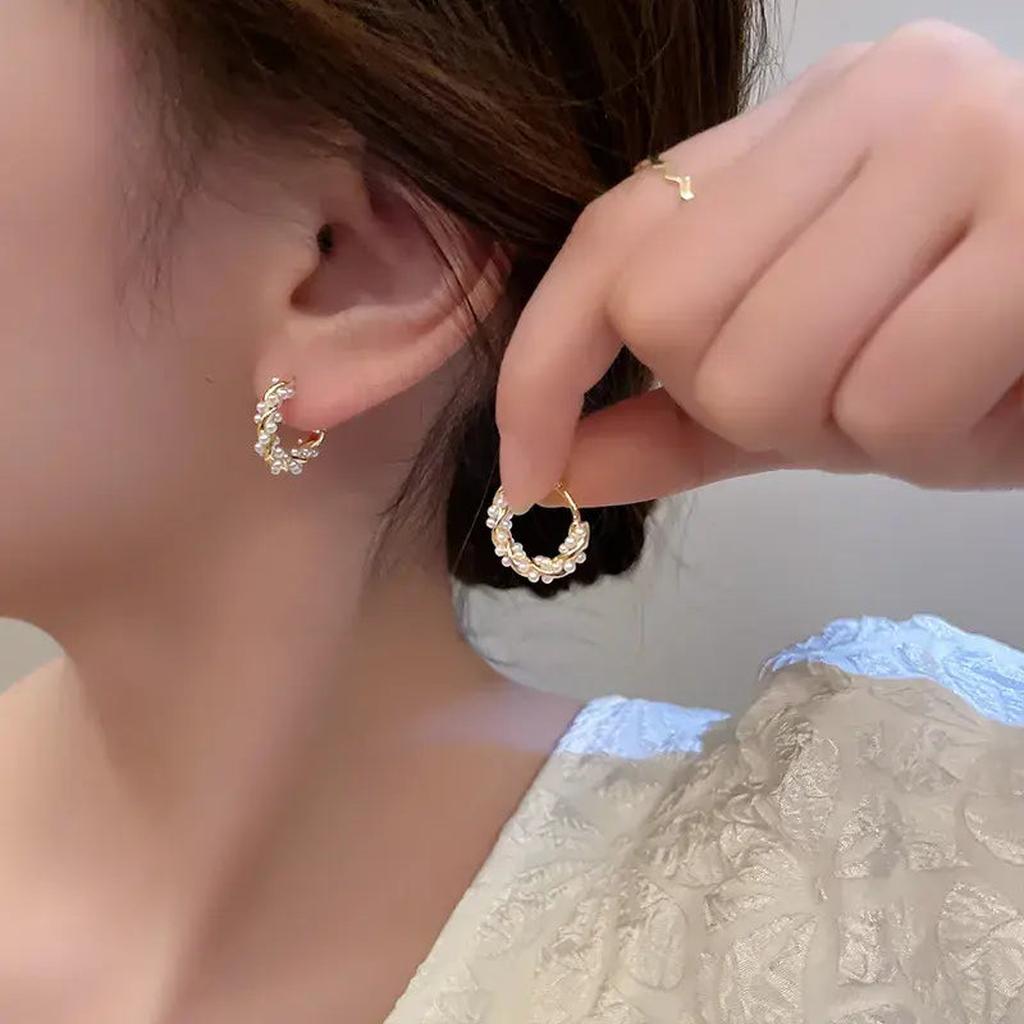 Elegant Round Pearl Earrings