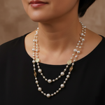 Elegant Golden Pearl Necklace