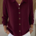 Valerie women's roll-neck button cardigan