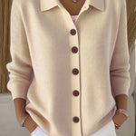 Valerie women's roll-neck button cardigan