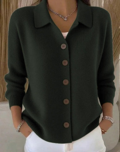 Valerie women's roll-neck button cardigan