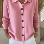 Valerie women's roll-neck button cardigan