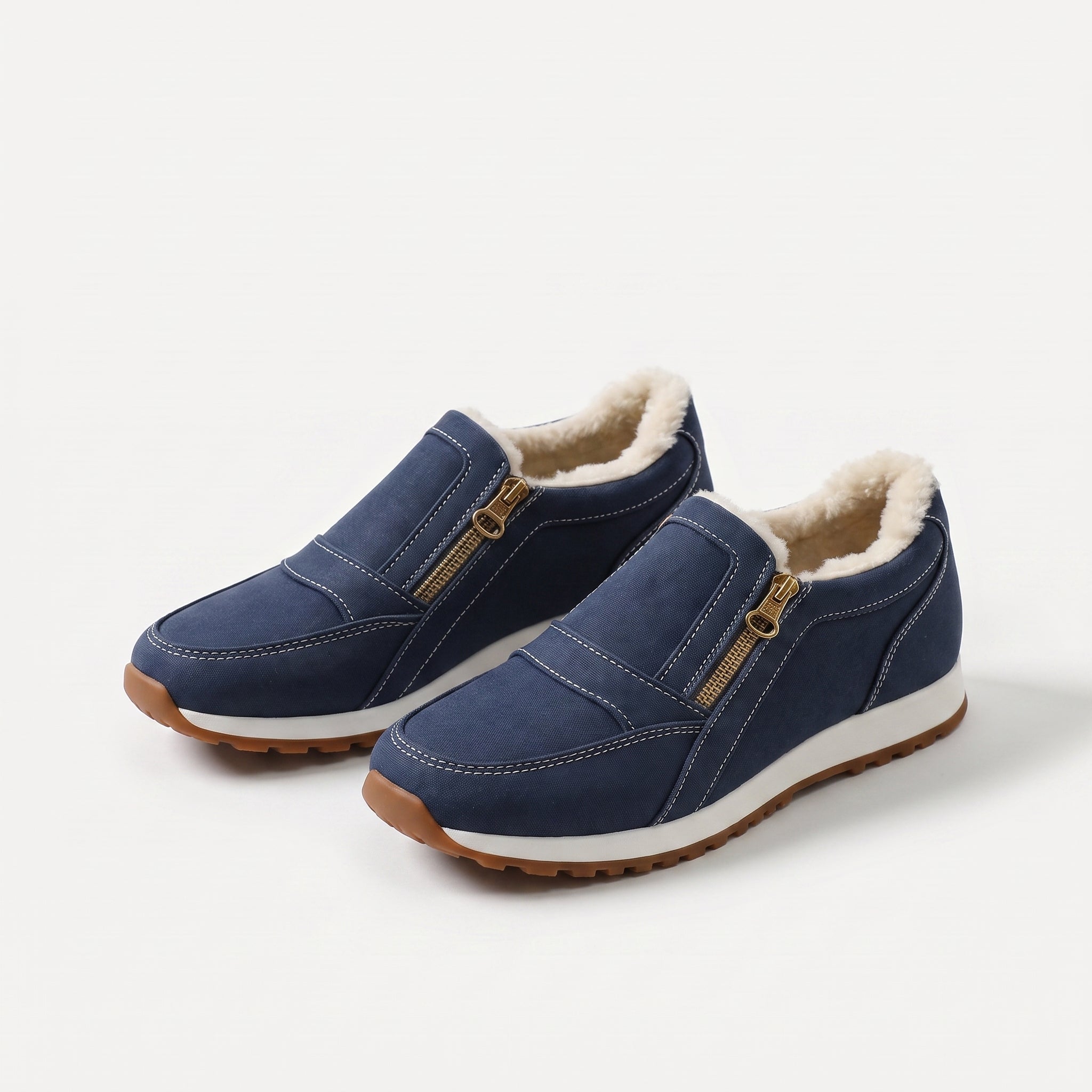 Arabella warm double-zip slip-on sneakers