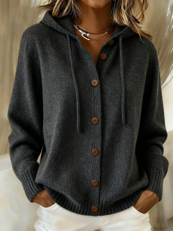 Katherine hooded button cardigan