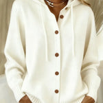 Lorraine women's drawstring hooded button cardigan