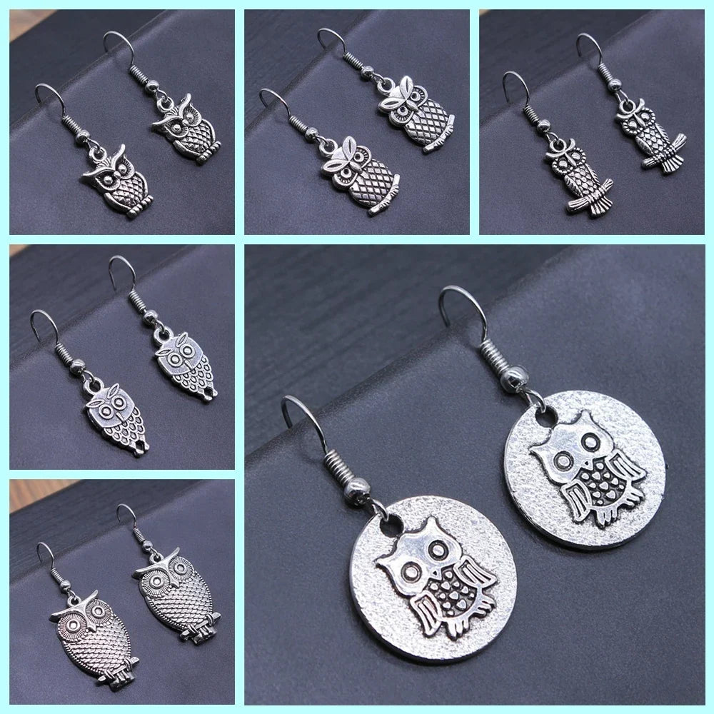 Vintage Owl Bohemian Drop Earrings