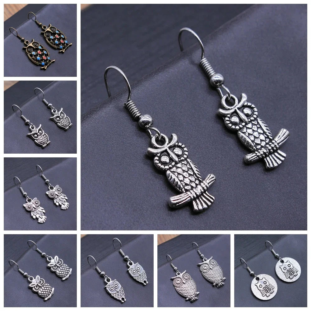 Vintage Owl Bohemian Drop Earrings