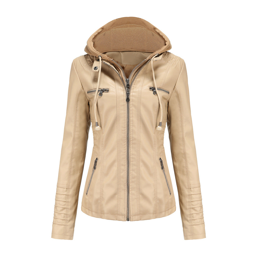 Faux Leather Jacket with Hood for women, view 6