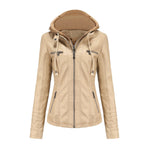Faux Leather Jacket with Hood for women, view 6