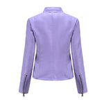 Slim Fit Faux Leather Moto Jacket for women, view 20