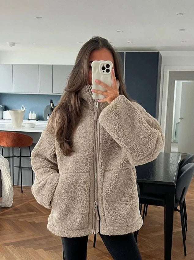 Lillian women's soft fleece hooded winter jacket