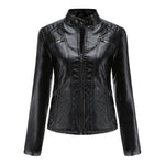 Slim Fit Faux Leather Moto Jacket for women